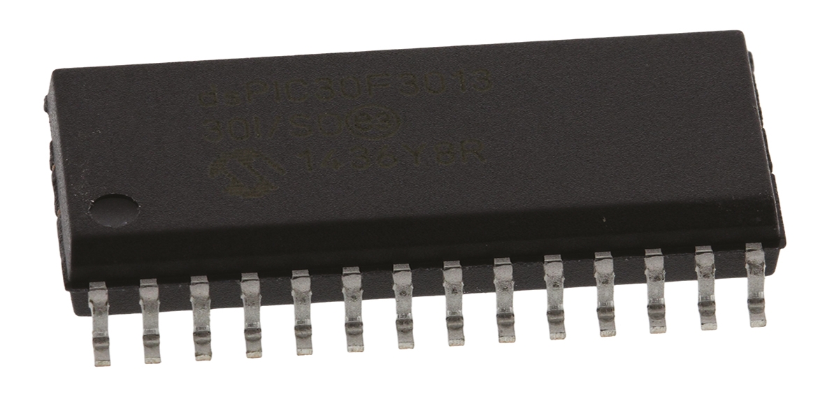 dsPIC30F3013-30I/SO Microchip dsPIC30F, 16bit Digital Signal Processor 30MIPS 1.024 kB, 24 kB Flash 28-Pin SOIC