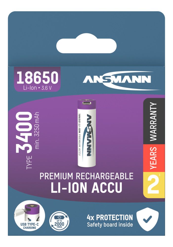 Ansmann 3.6V Lithium-Ion Rechargeable Battery Pack, 3.4Ah - Pack of 1