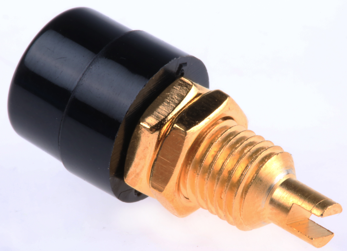 Hirschmann Test & Measurement Black Female Banana Socket, 4 mm Connector, Solder Termination, 32A, 30 V ac, 60V dc,