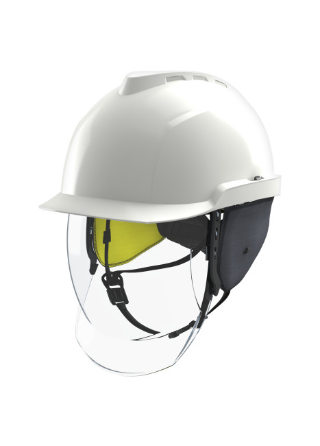 MSA Safety V-Gard 950 White Safety Helmet with Chin Strap, Adjustable