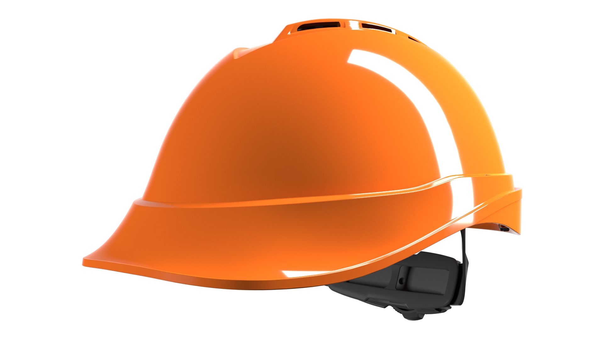 MSA Safety V-Gard 200 Orange Safety Helmet, AdjustableVentilated