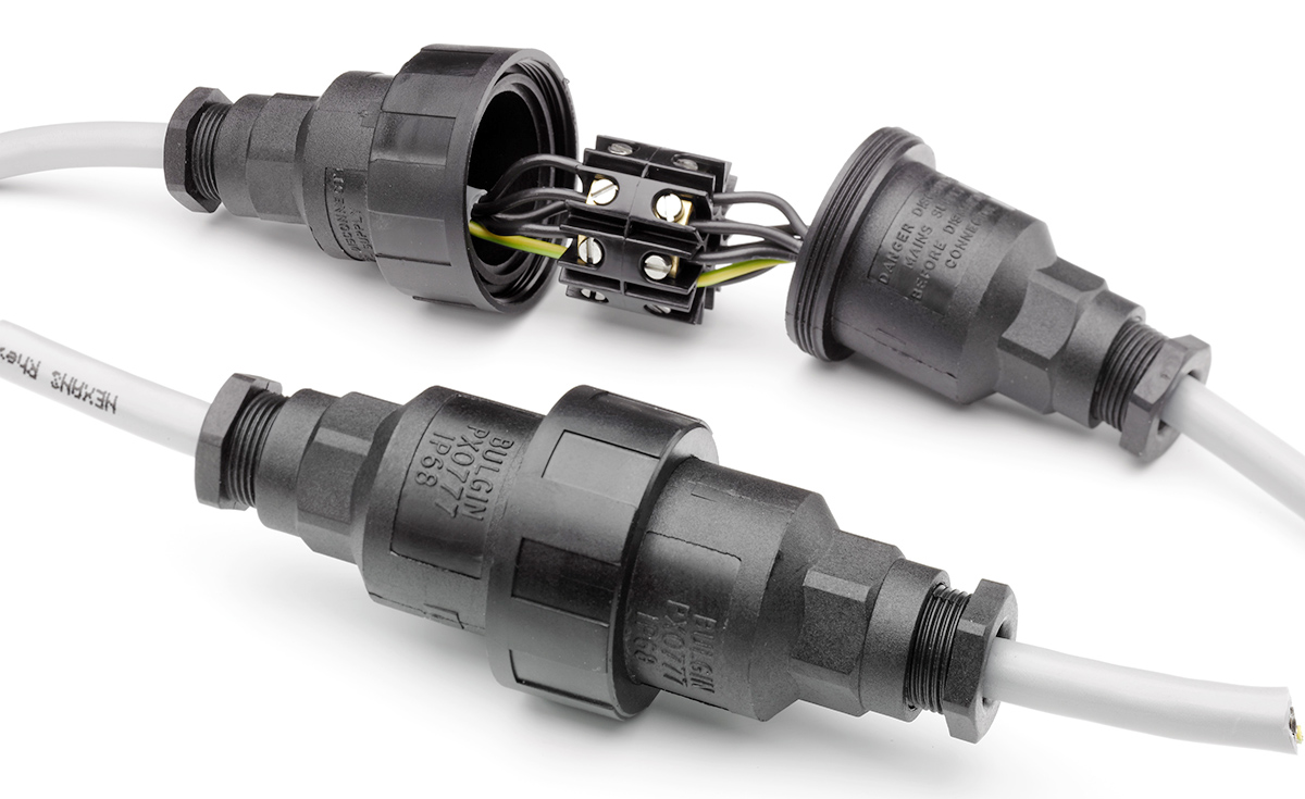 Bulgin 4P Pole IP68 Rating Sealed Inline Cable Joiner Rated At 10A