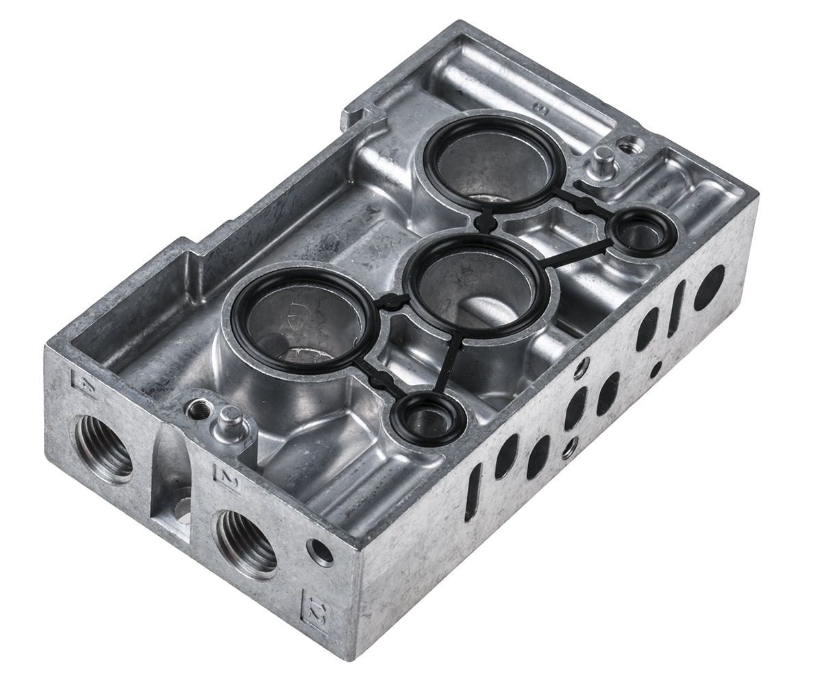 Festo NAW series 2 station G 1/4 Sub Base for use with Solenoid Valves, VSPA Pneumatic Valves, 161102