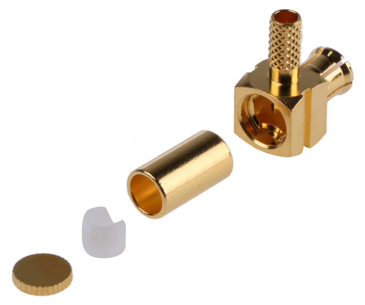 Amphenol RF, Plug Cable Mount MCX Connector, 50Ω, Crimp Termination, Right Angle Body
