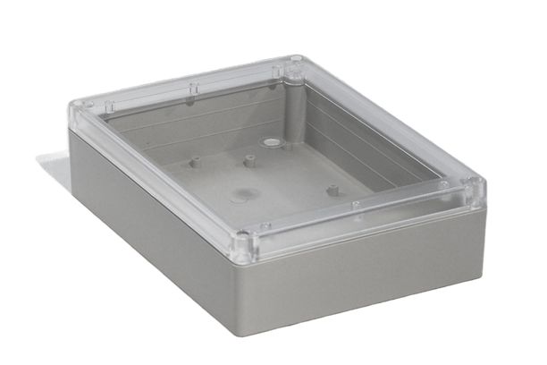 Hammond RP Series Light Grey ABS General Purpose Enclosure, IP65, Clear Lid, 220 x 165 x 60mm