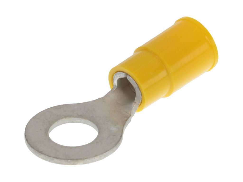 Molex, 19070 Insulated Ring Terminal, 1/4 (M6) Stud Size, Yellow