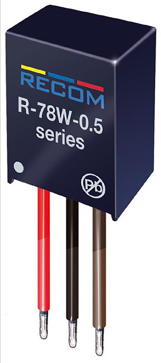 Recom Switching Regulator, Through Hole, 5V dc Output Voltage, 6.5 → 32V dc Input Voltage, 500mA Output Current,