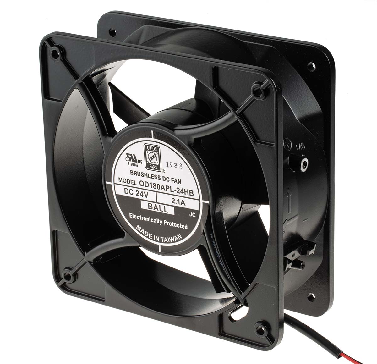 RS PRO Axial Fan, 24 V dc, DC Operation, 798.5m³/h, 24W, 2.1A Max, 180 x 180 x 65mm