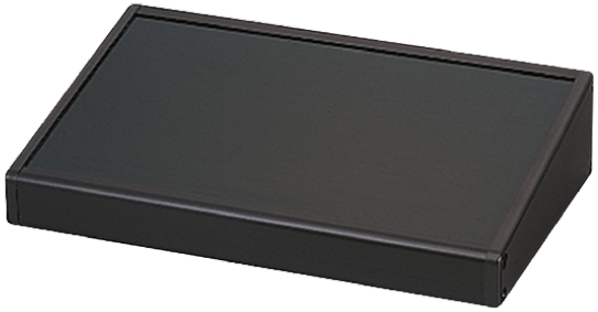 Takachi Electric Industrial CF Series Black Aluminium Desktop Enclosure, Sloped Front, 111 x 160 x 48.3mm