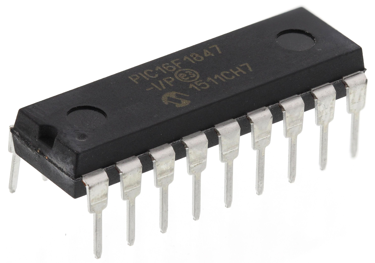 Microchip, 8 bit PIC, PIC16F1847 Microcontroller, 40 MHz, 8kB FLASH, 18-Pin PDIP