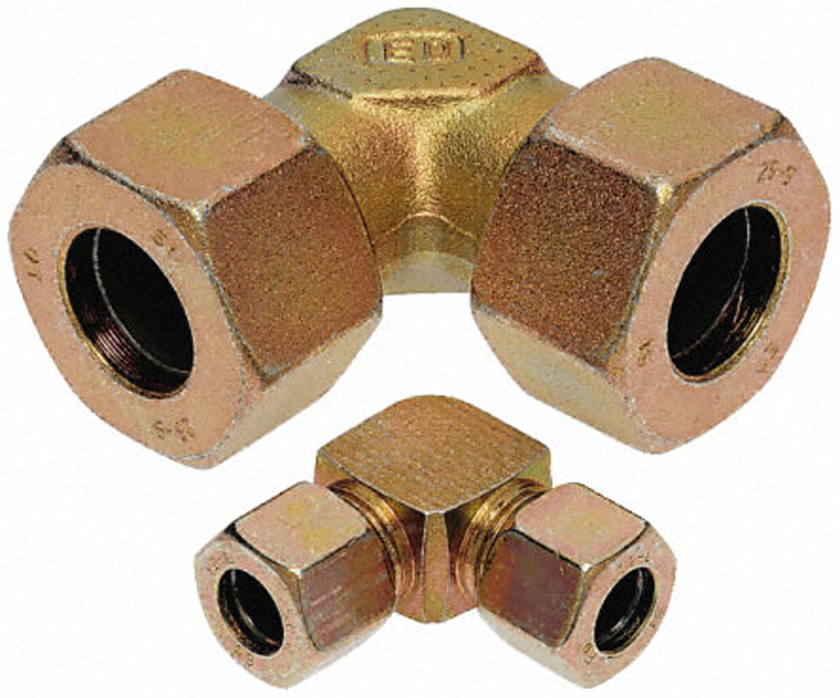 Parker Steel Zinc Plated Hydraulic Elbow Compression Tube Fitting, W10LCF