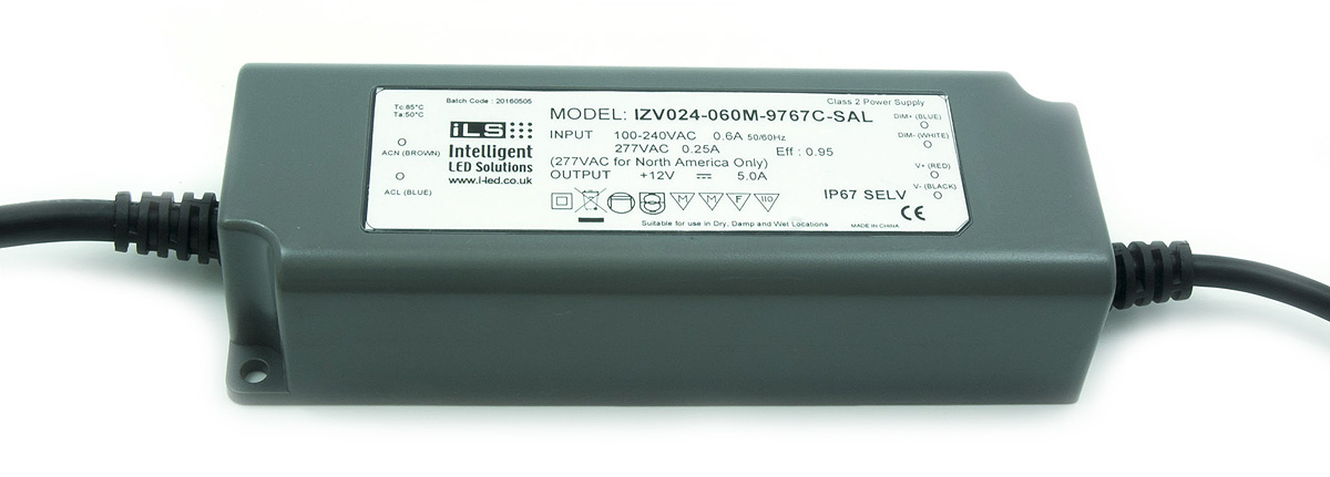 ILS LED Driver, 24V Output, 60 W Output, 2A Output, Constant Voltage Dimmable