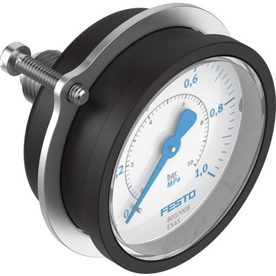 Festo G 1/4 Analogue Pressure Gauge 10bar Panel 50mm Outside Diameter