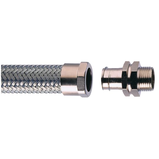 Adaptaflex Swivel, Conduit Fitting, 16mm Nominal Size, M16, Brass, Silver IP40 rating