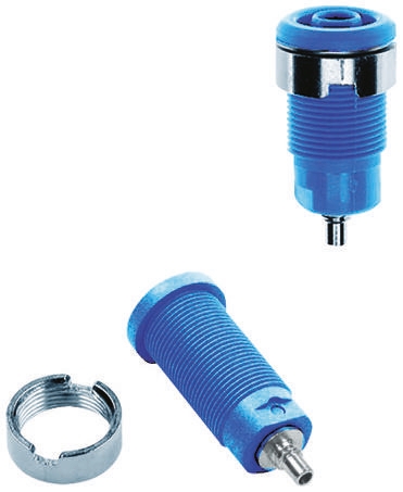 Staubli Blue Female Banana Socket, 4 mm Connector, Solder Termination, 24A, 1000V, Nickel Plating