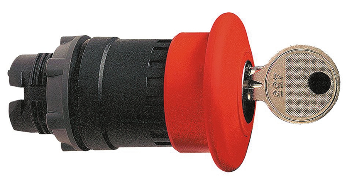 Schneider Electric Harmony XB5 Series Key Release Emergency Stop Push Button, Panel Mount, 22mm Cutout