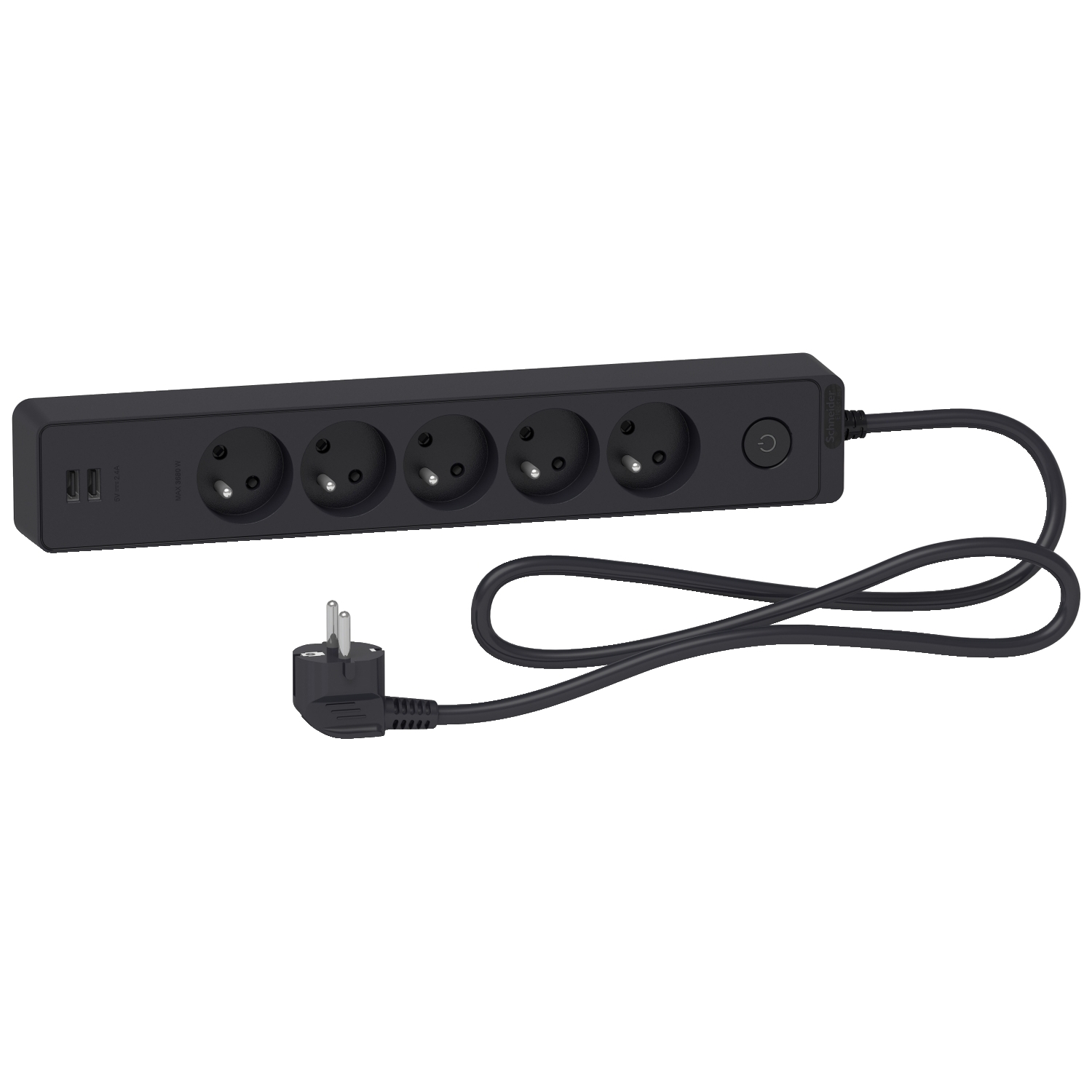 Schneider Electric French 2P 5 Gang Trailing Socket, 1.5m Cable, 16A, 250 V