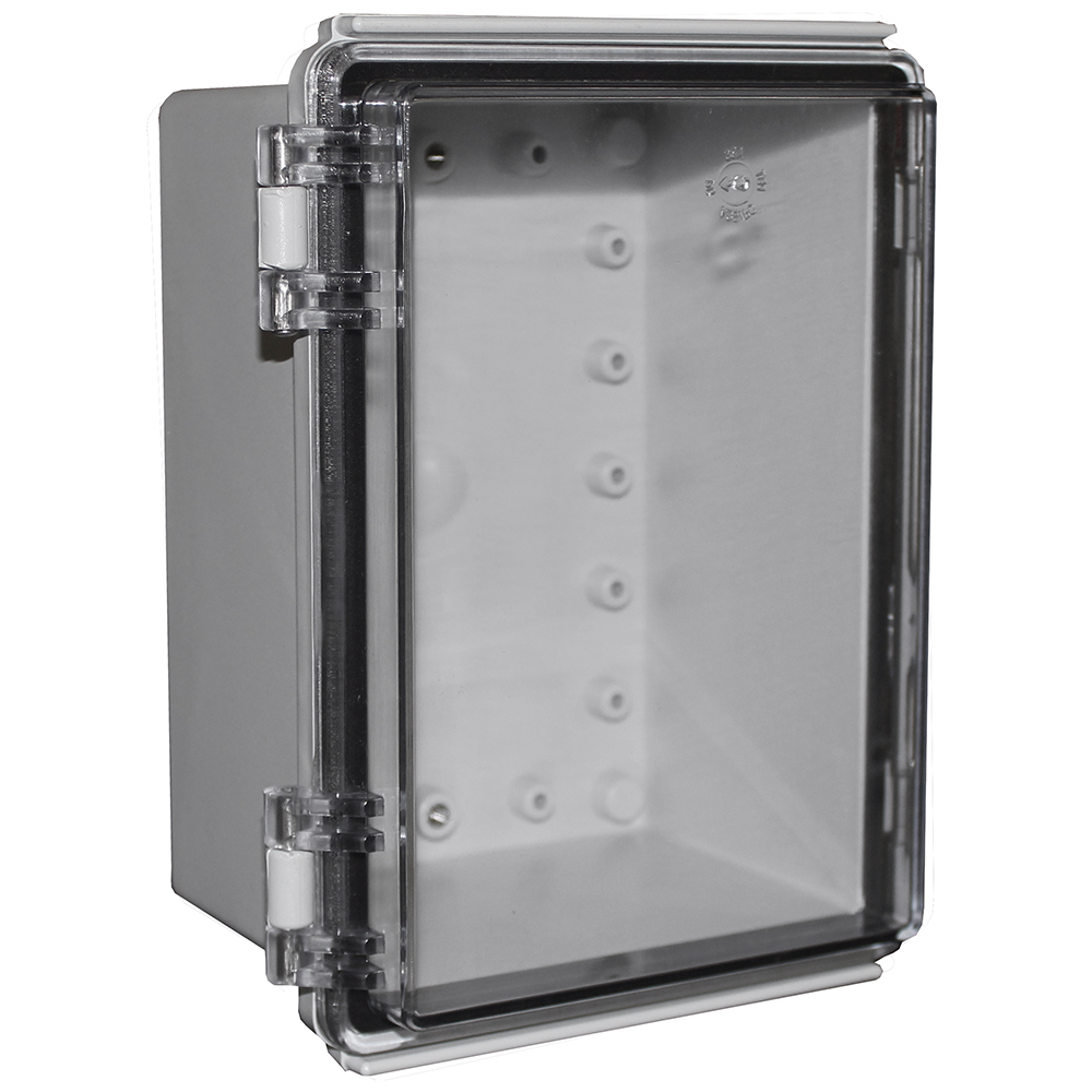 CAMDENBOSS X8 Series Grey ABS General Purpose Enclosure, IP67, IK08, Clear Lid, 185x135x100mm