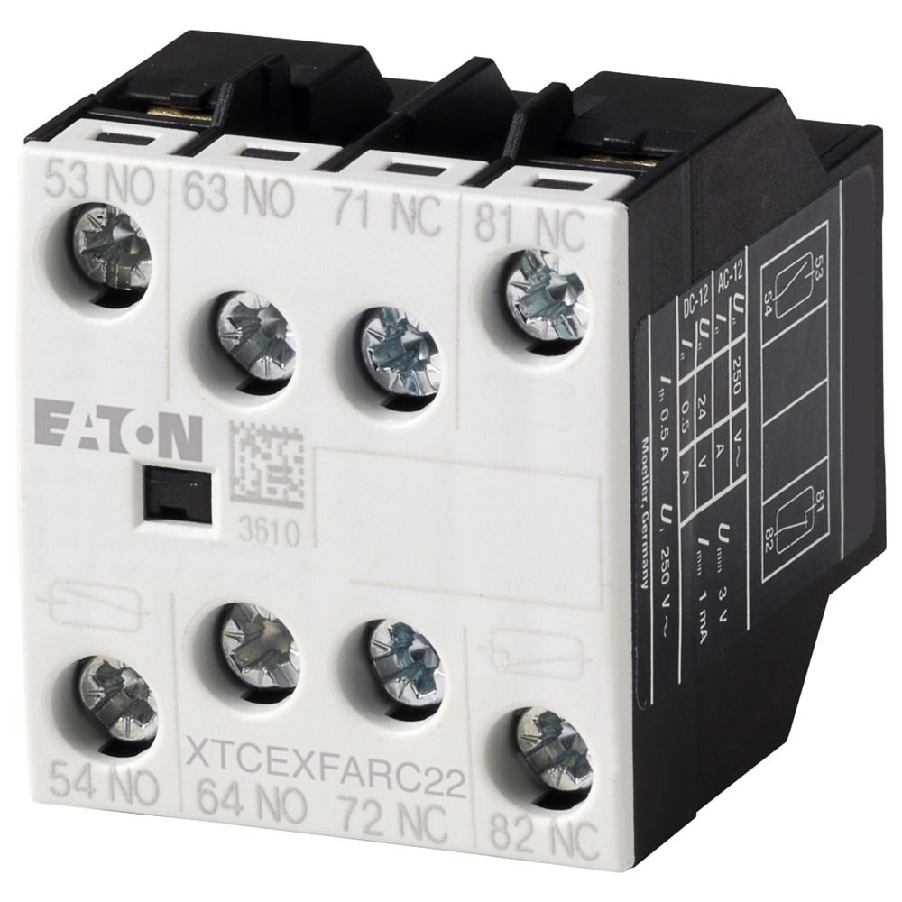 Eaton Auxiliary Contact, 4 Contact, 2NC + 2NO, Front Mount