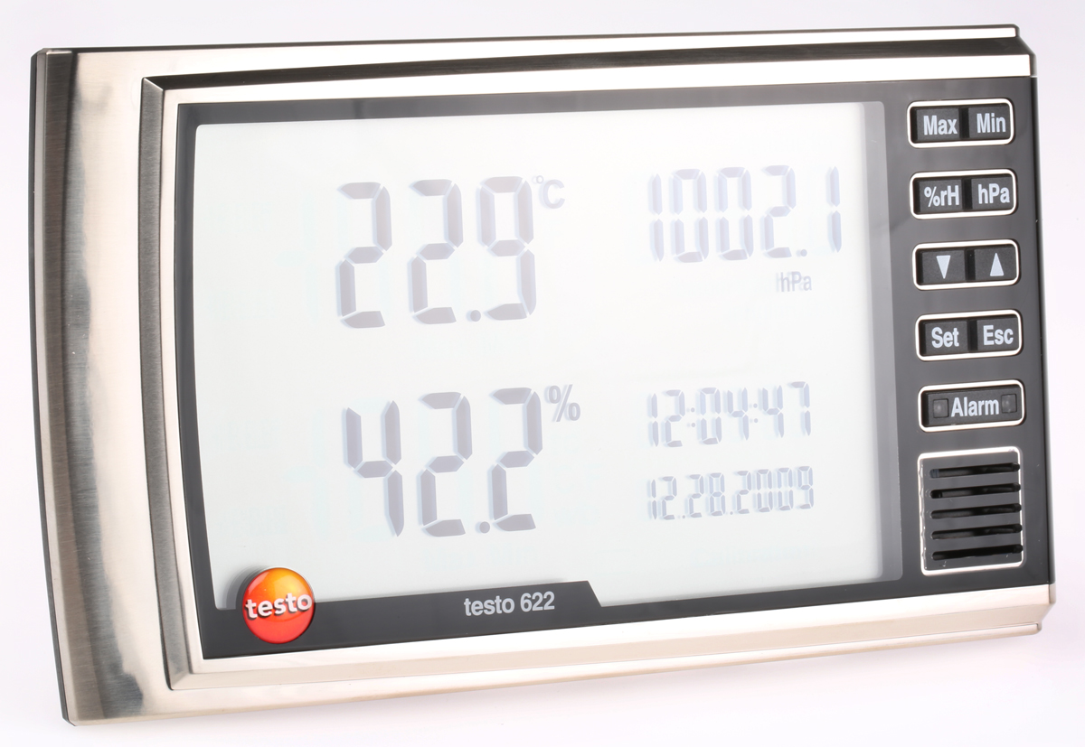 Testo 622 Digital Hygrometer, ±2 %RH, ±3 %RH Accuracy, +60°C Max, 100%RH Max