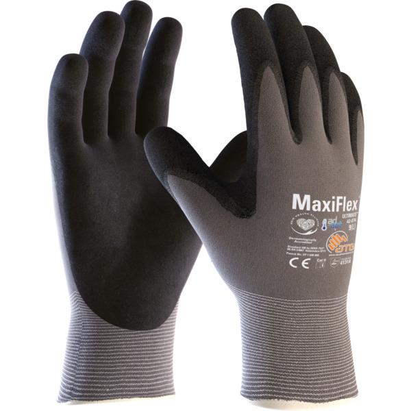 ATG 42-874 Black, Grey Nylon Spandex Work Gloves, Size 6, DC-DC Fast Charge Coating