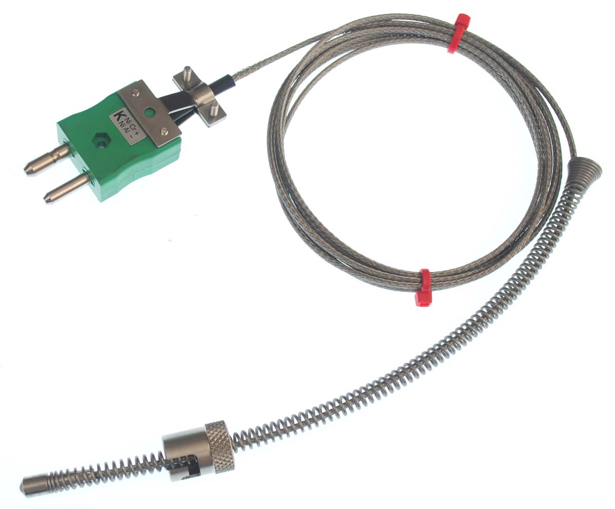 RS PRO Type K Adjustable Bayonet Thermocouple 3m Length, 6mm Diameter → +350°C