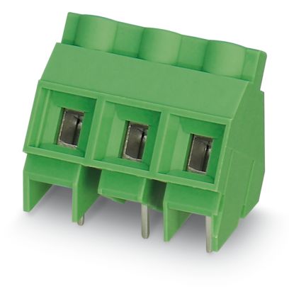 Phoenix Contact PCB Terminal Block, 3-Contact, 9.52mm Pitch, Wave Soldering, 1-Row, Plug In, Screw Termination