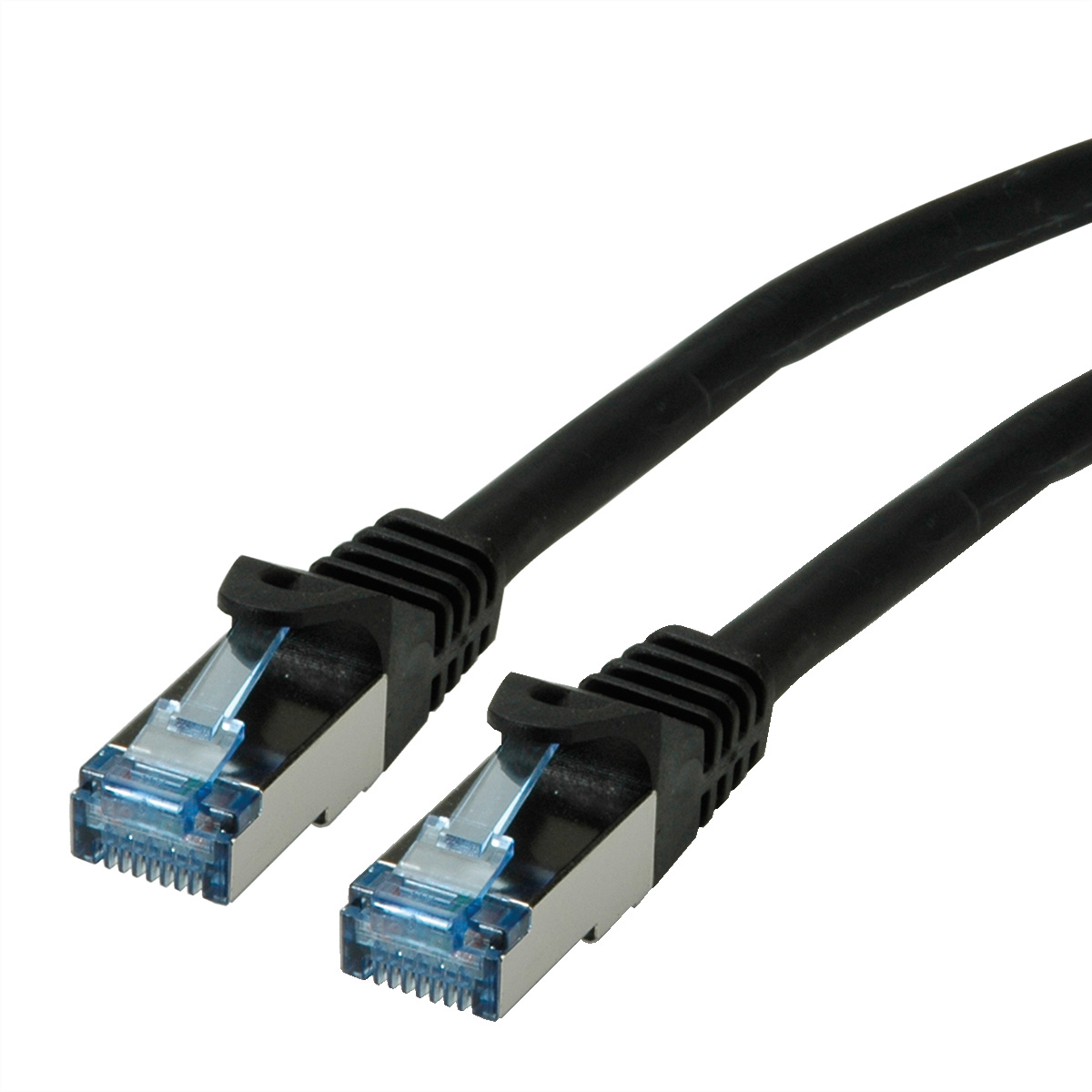 Roline, 1.5m Cat6a, Black RJ45 to Male RJ45 Male, S/FTP, Terminated LSZH Sheath