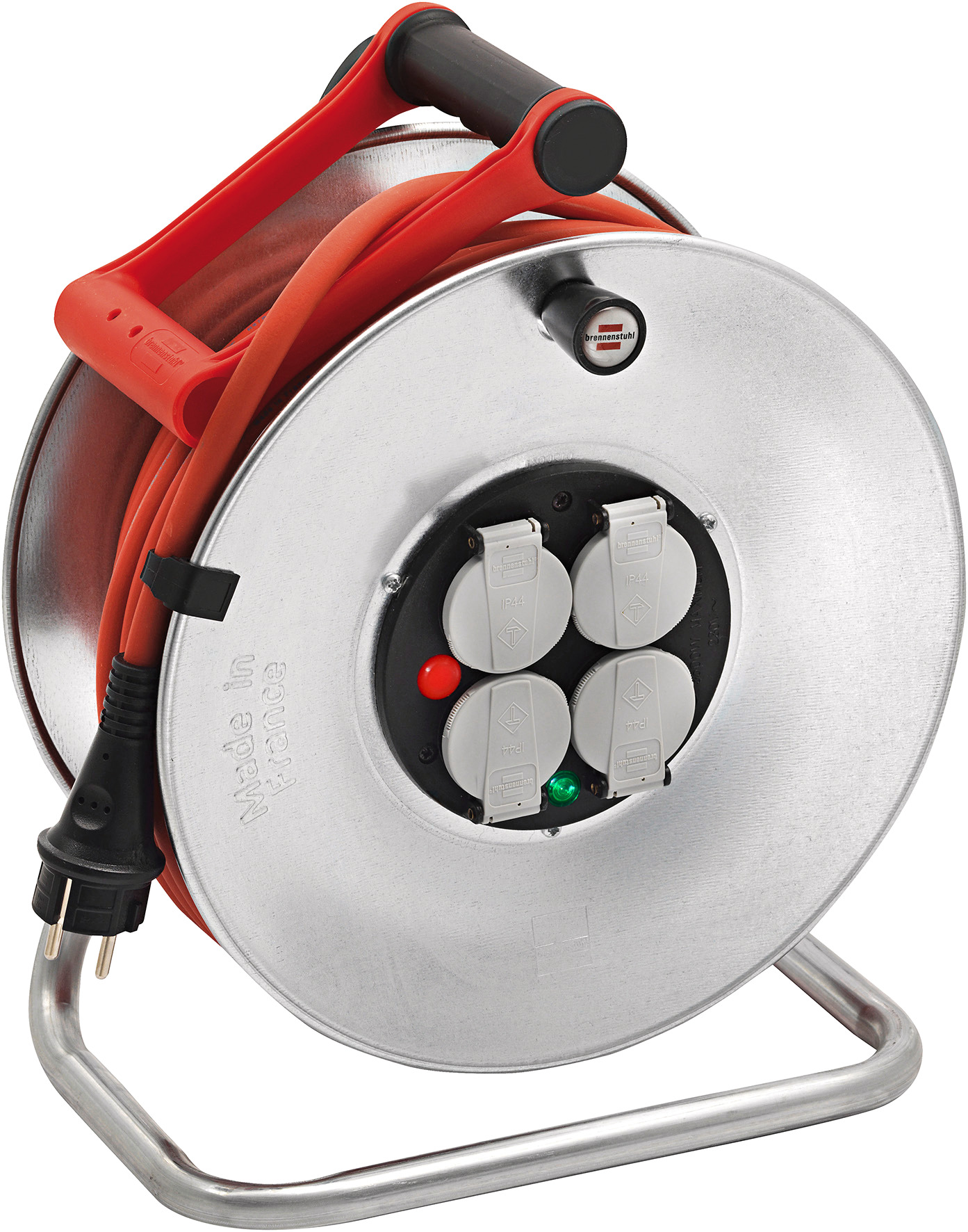 brennenstuhl 33m 4 Socket Type E - French Cable Reel Open Reel, 230 V, IP44
