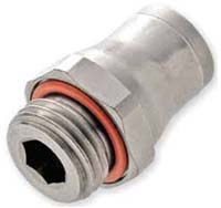 Legris LF3600 Series Straight Threaded Adaptor, M5 Male to Push In 6 mm, Threaded-to-Tube Connection Style