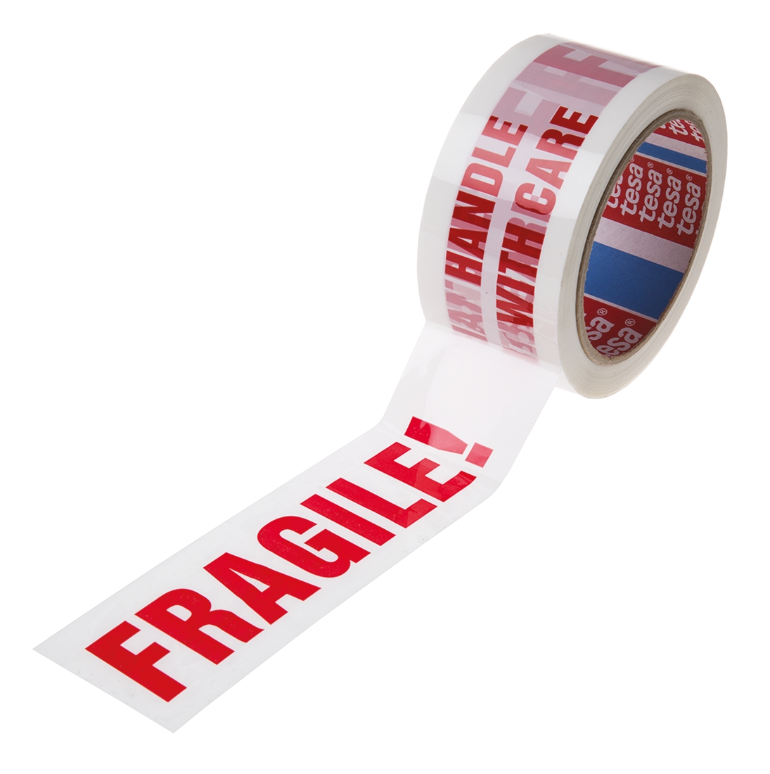 Tesa 6120 Red/White Packing Tape, 66m x 50mm