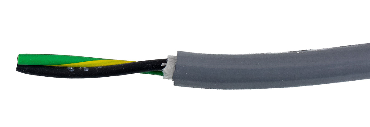 Alpha Wire Ecogen Ecoflex PUR Control Cable, 2 Cores, 0.5 mm² 20 AWG, Unscreened, 30 m, Grey Modified Polyphenylene