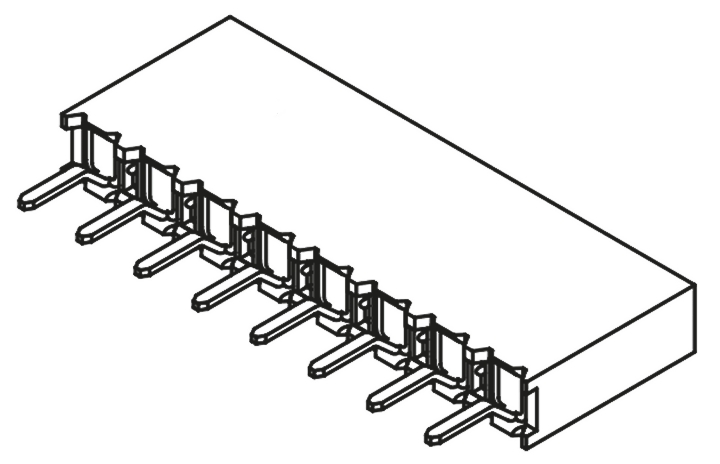 Samtec BCS Series Straight Through Hole Mount PCB Socket, 8-Contact, 1-Row, 2.54mm Pitch, Solder Termination