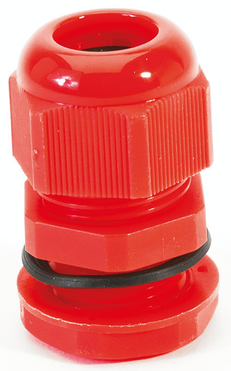 HellermannTyton NGM Series Red Nylon Cable Gland, M12 Thread, 3mm min., 6.5mm max., IP68