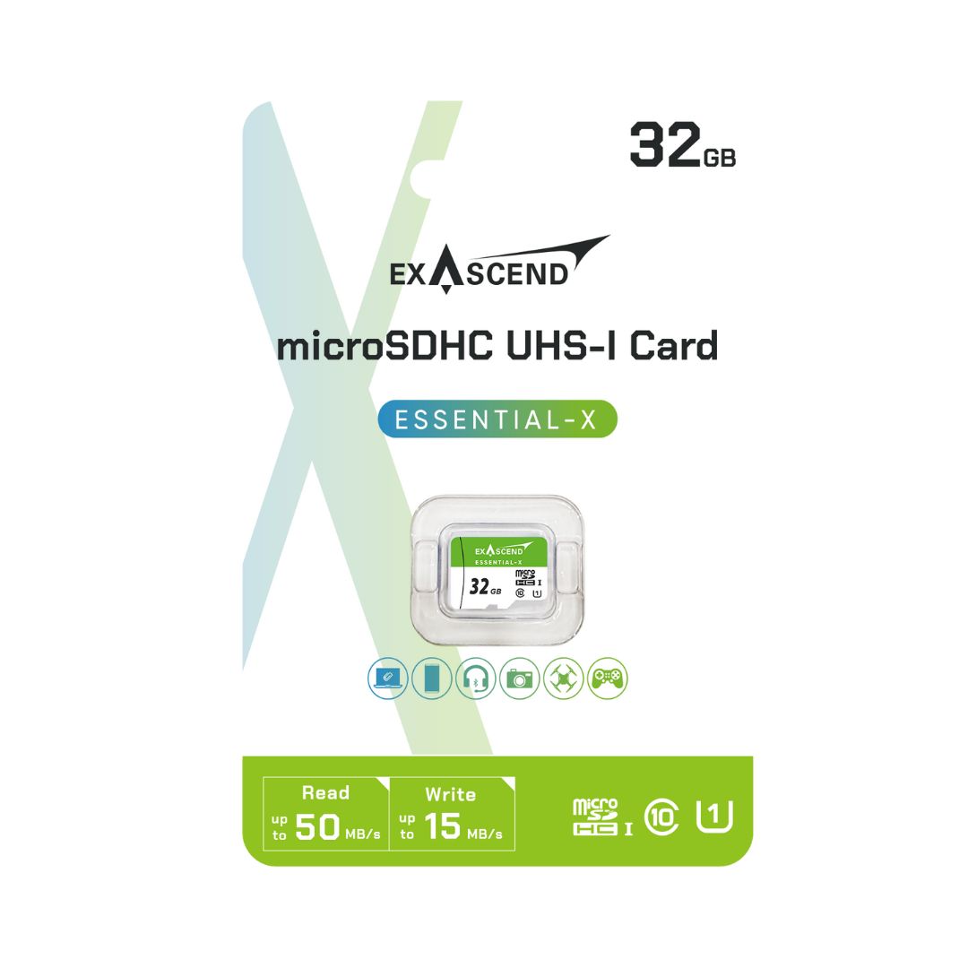 Exascend 32 GB MicroSDHC Micro SD Card, Class 10, UHS-1 (U1)