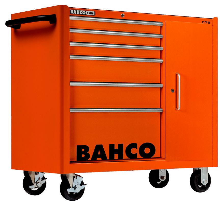 Bahco 6 Drawer Solid Steel Wheeled Tool Trolley