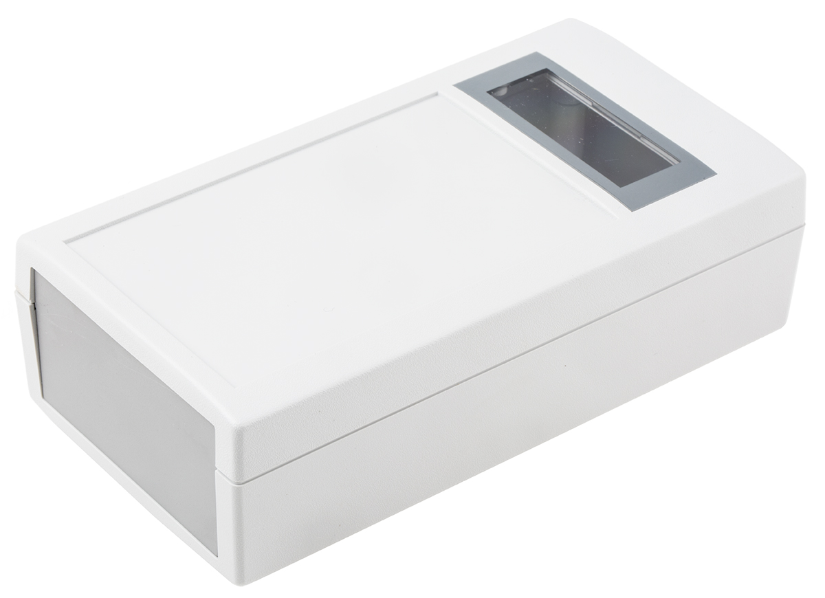 RS PRO Grey, Polystyrene Handheld Enclosure, , Display Window, IP64, 150 x 80 x 45mm