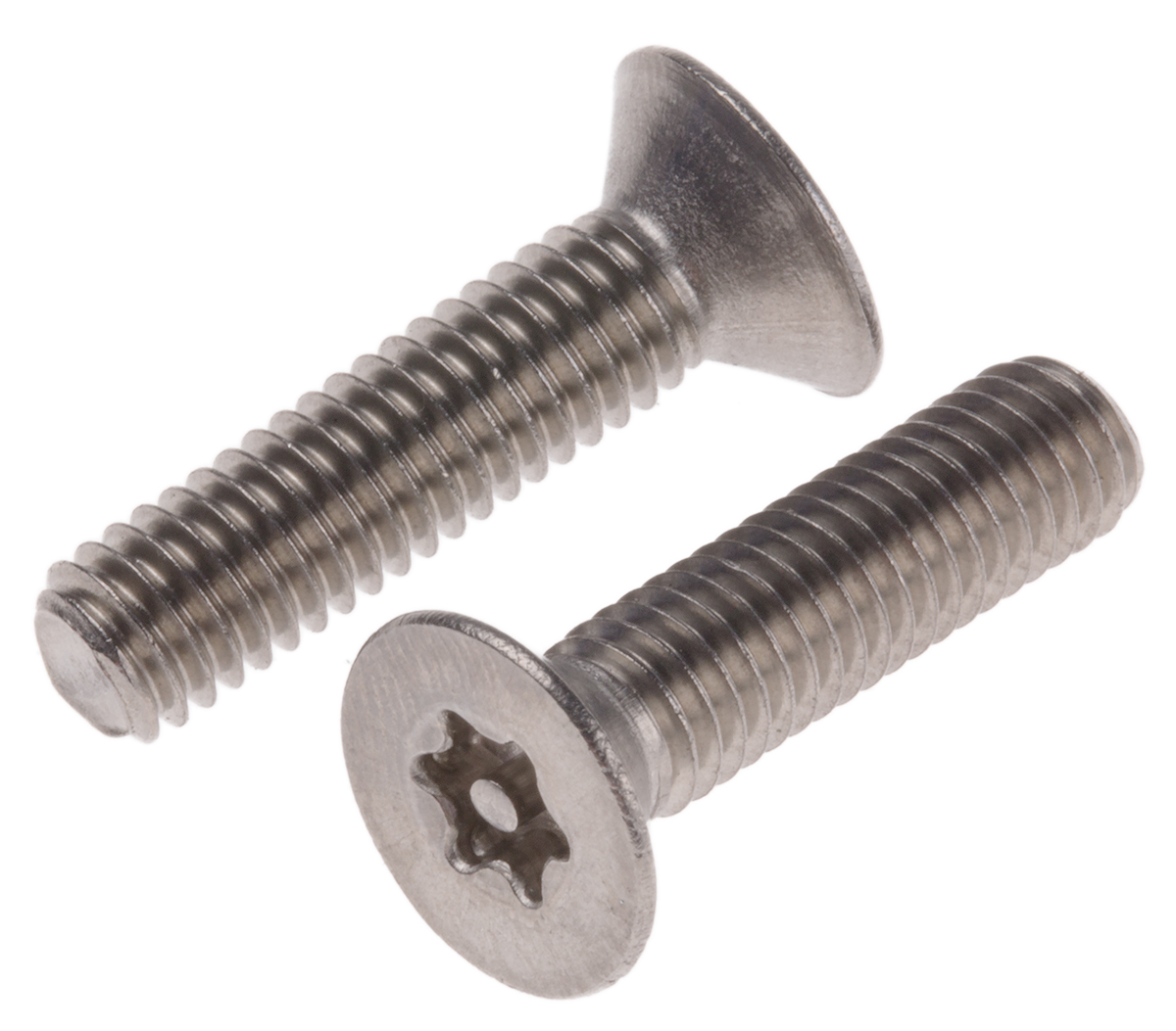 RS PRO Plain Flat Stainless Steel Tamper Proof Security Screw, M6 x 25mm