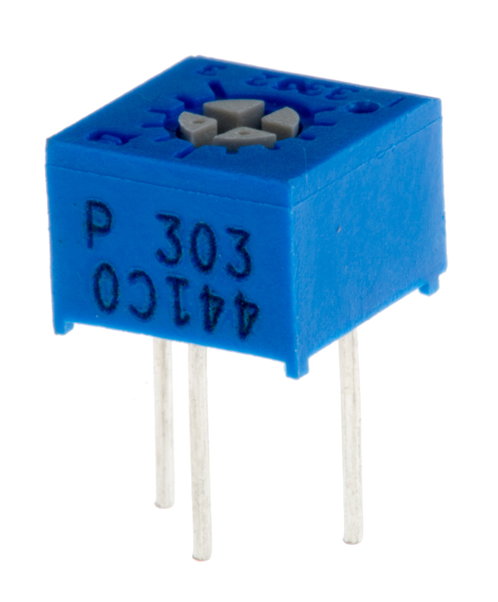 30kΩ, Through Hole Trimmer Potentiometer 0.5W Top Adjust Bourns, 3362