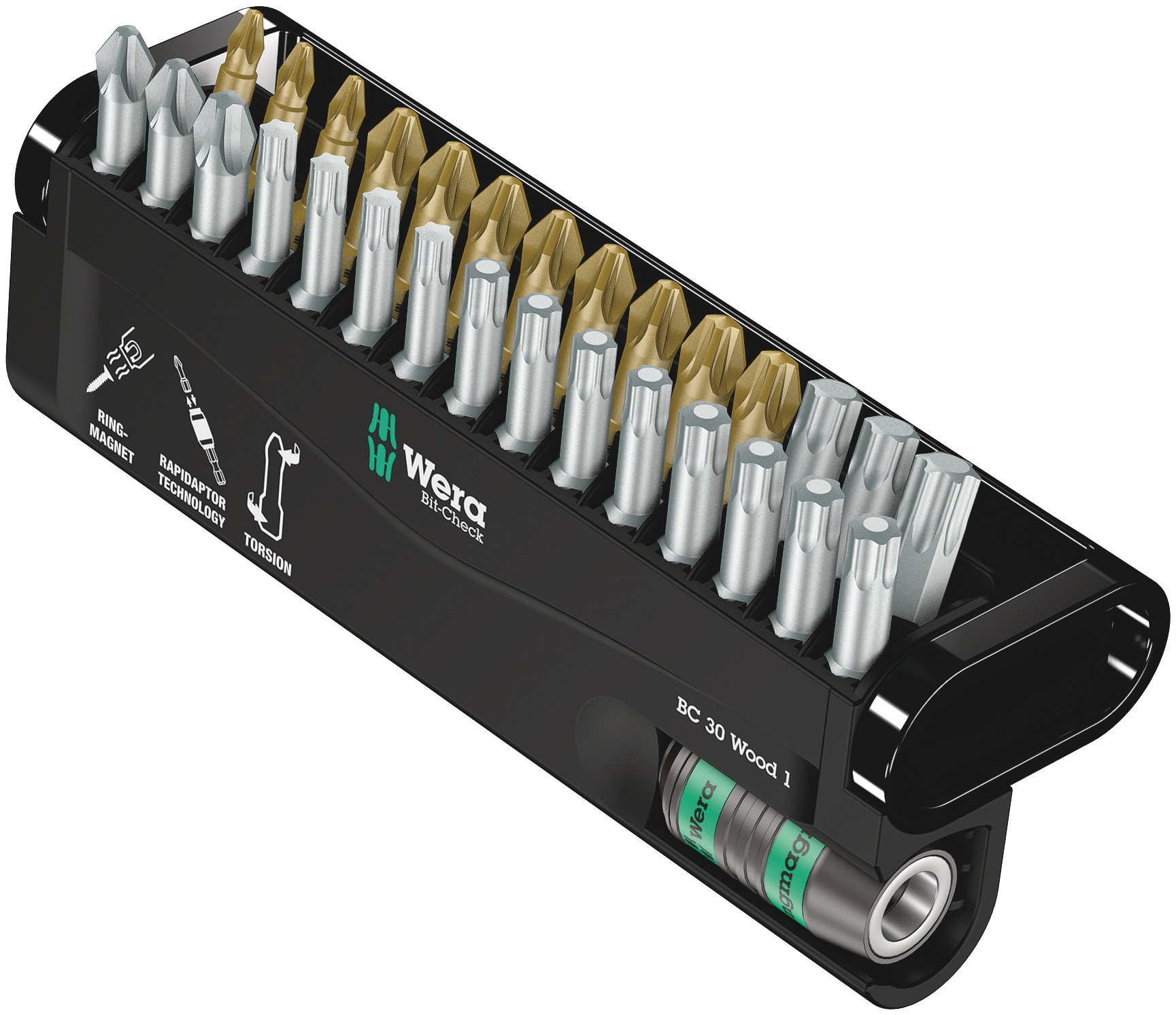 Wera Driver Bit Set 30 Pieces, Hexagon, Phillips, Pozidriv, Torx