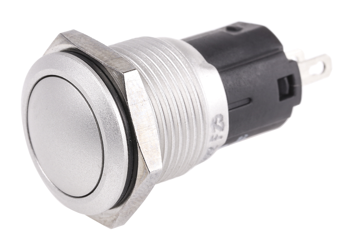 EAO 82 Series Push Button Switch, Momentary, Panel Mount, 16mm Cutout, SPDT, 240V, IP65, IP67