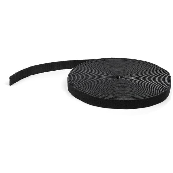 StarTech.com Cable Ties, Hook and Loop, 50ft x 17.78 mm, Black Nylon, Pk-1
