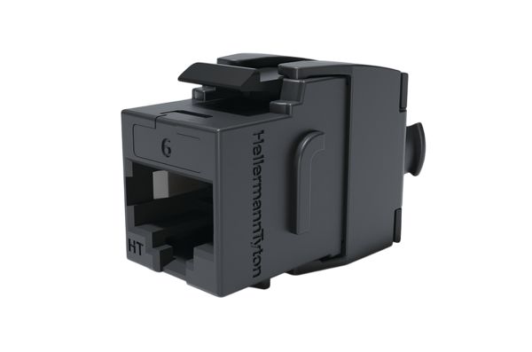 HellermannTyton Connectivity HTC Series Single-Port CAT6 Keystone Jack, Cat6, Unshielded
