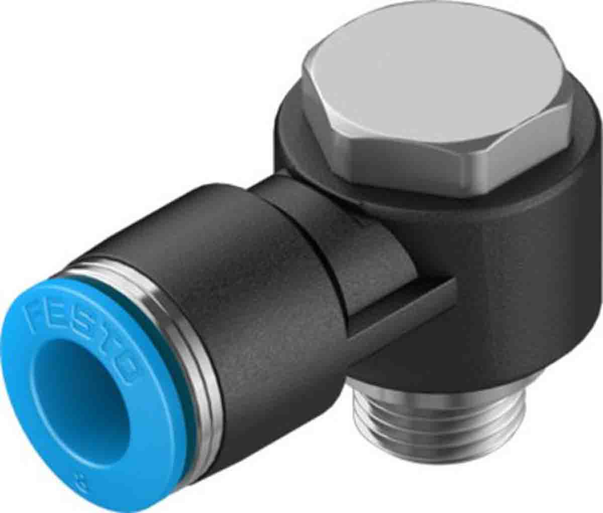 Festo Elbow Threaded Adaptor, G 1/8 Male to Push In 8 mm, Threaded-to-Tube Connection Style, 132062