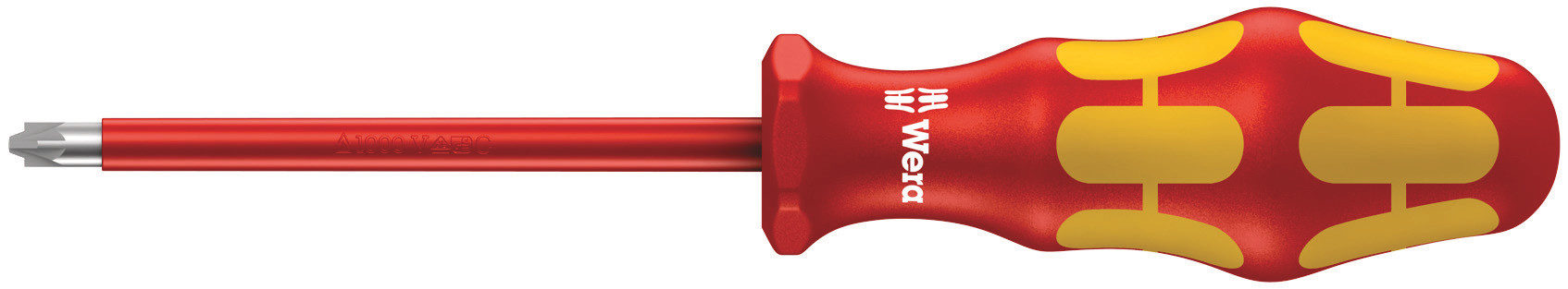 Wera Pozidriv Insulated Screwdriver, PZ1 Tip, 80 mm Blade, VDE/1000V, 178 mm Overall