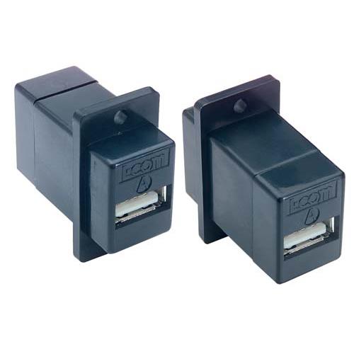 L-Com Straight, Panel Mount, Plug- Single Port Type Type A USB Connector