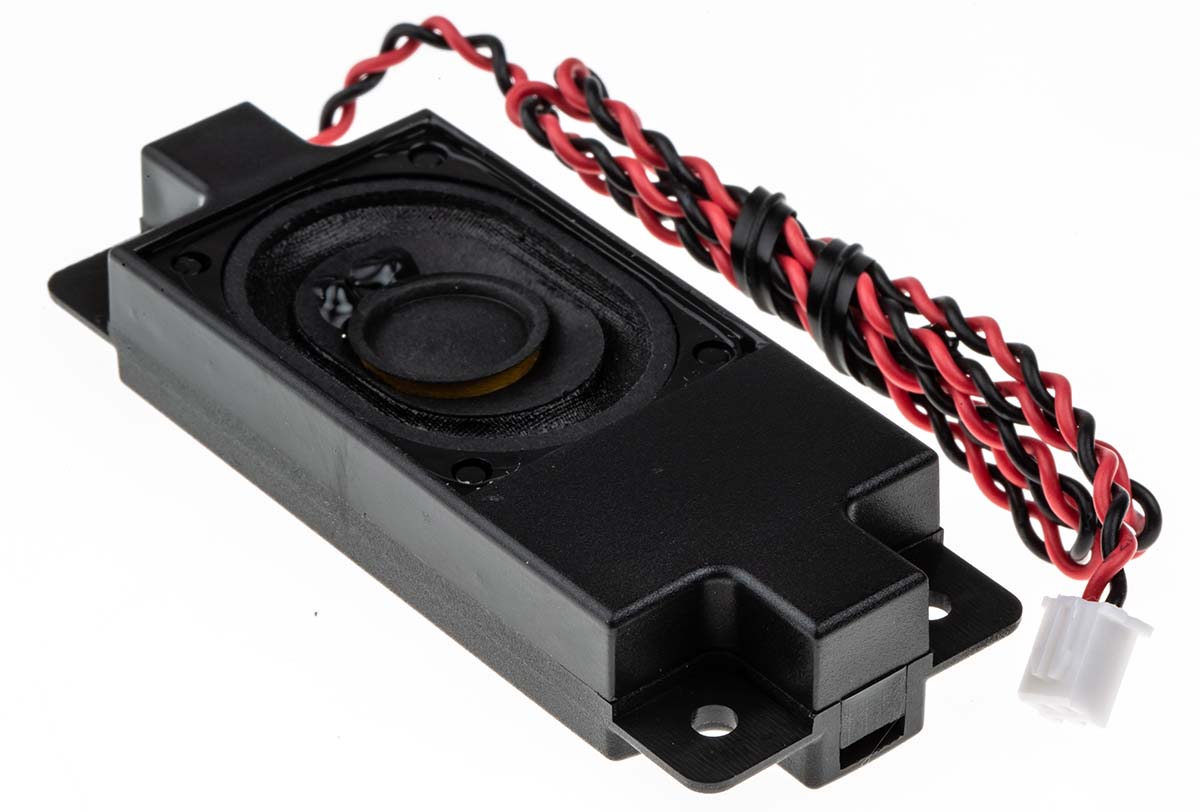 RS PRO 8Ω 2W Miniature Speaker, 400mm Lead Length, 80 x 31.1 x 14.9mm