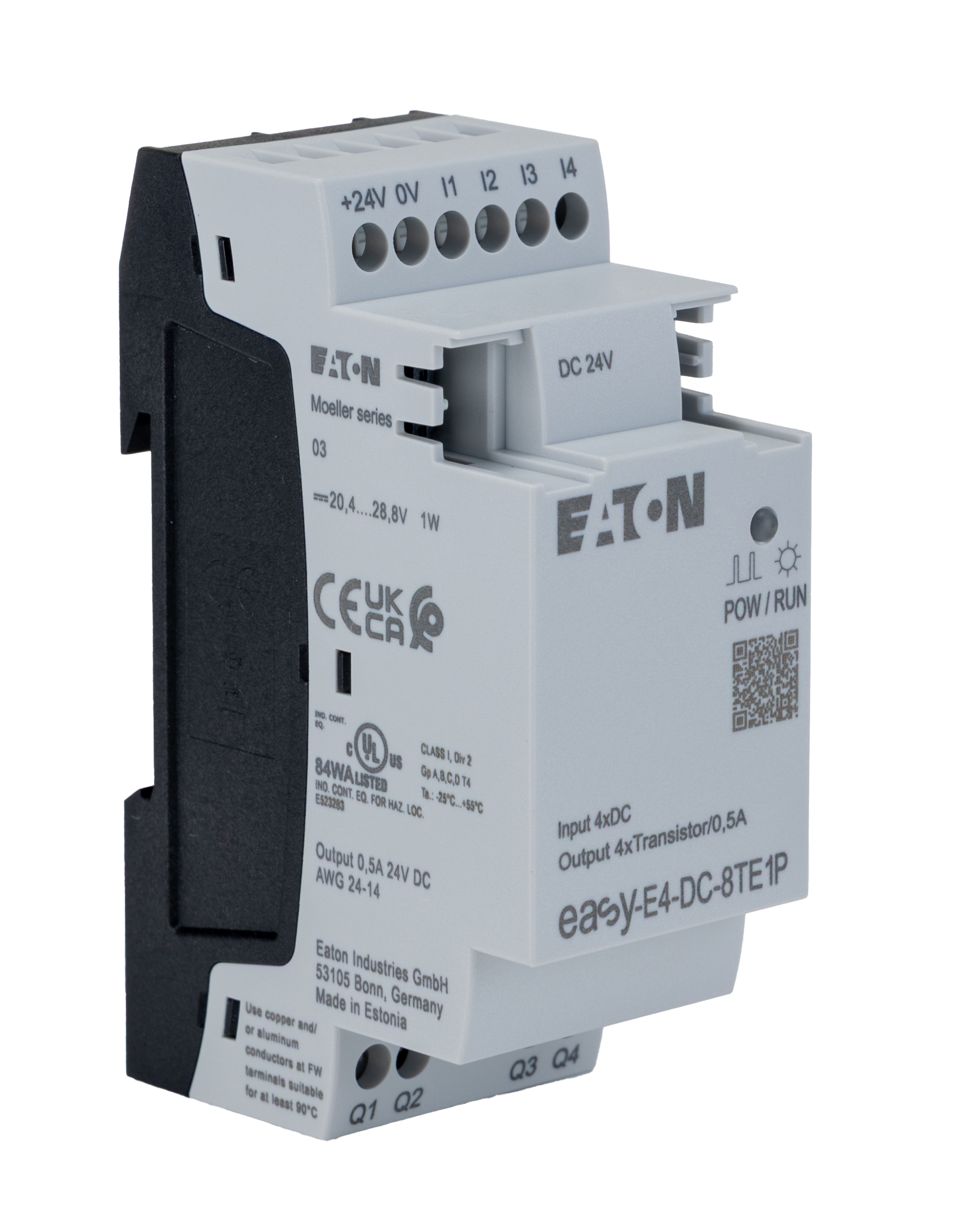 Eaton EasyE4 Series Control Relay, 0 V Supply, Transistor Output, 4-Input, Digital Input