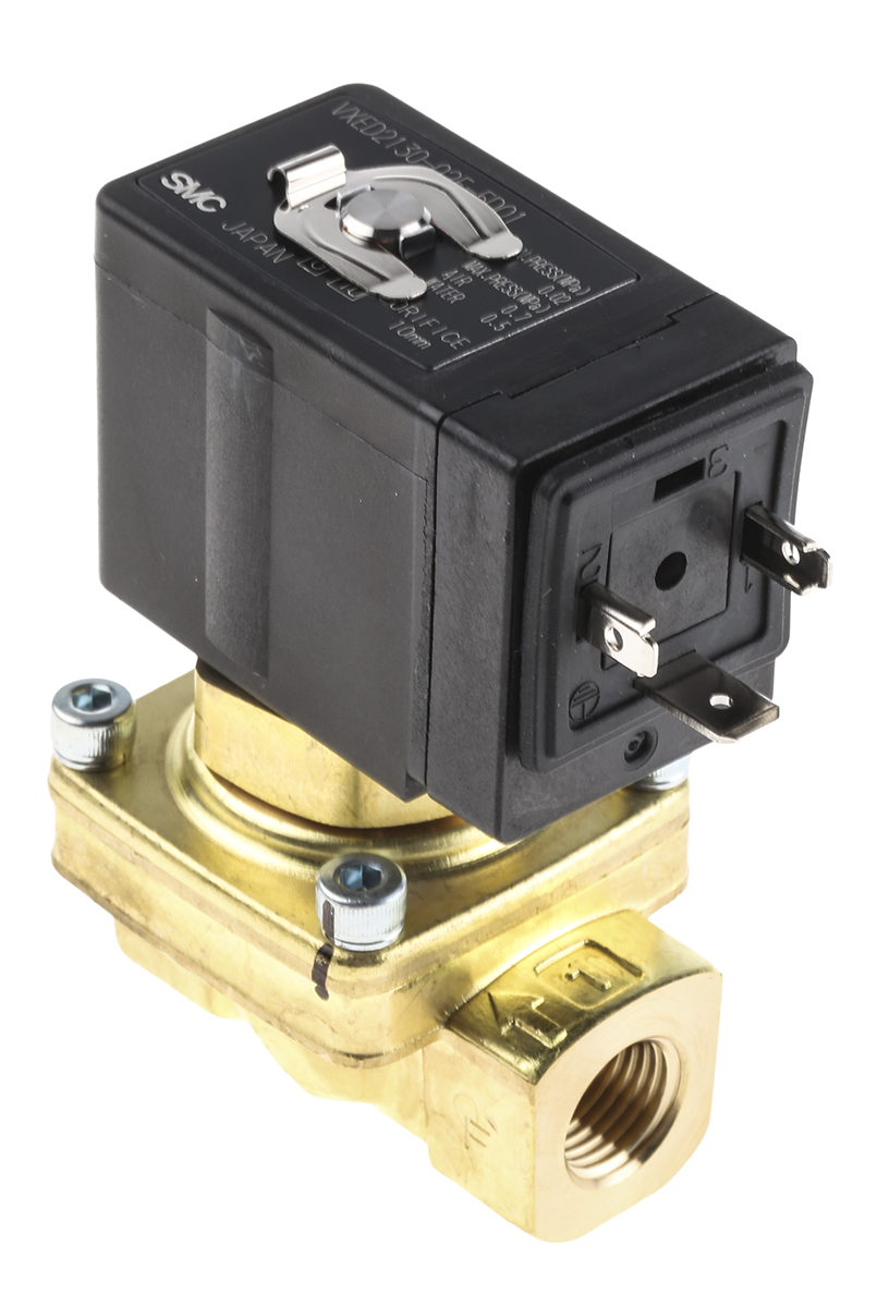 SMC Solenoid Valve VXED2130-02F-5DO1, 2 Port, NC, 24 V