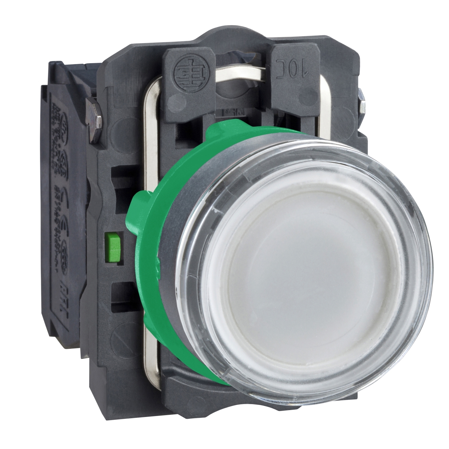 Schneider Electric XB5 Series Illuminated Push Button, 22mm Cutout, 1 NO + 1 NC, 240V, IP66, IP67, IP69